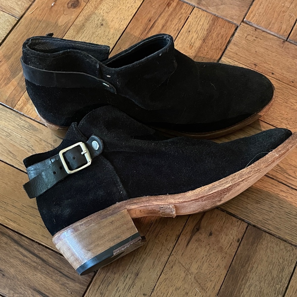 Black Suede Ankle Boots - Picture 4 of 4